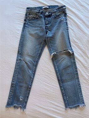 Moussy Vintage Women’s Tapered Distressed Ankle Jeans Size 27